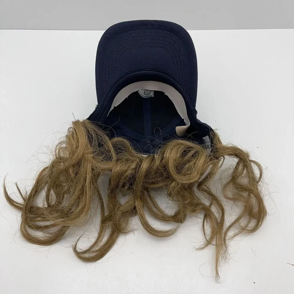 Vintage Seattle Mariners Snapback Hat Cap with Wig Long Hair Don’t Care One Size